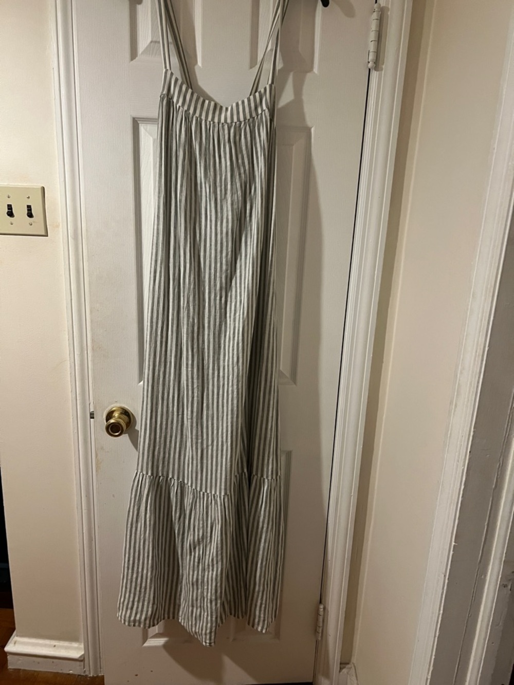 Caslon Striped Maxi Dress in Cream and Taupe